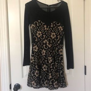 Long sleeve mesh lace dress